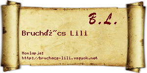Bruchács Lili névjegykártya